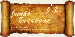 Janko Brezovac vizit kartica